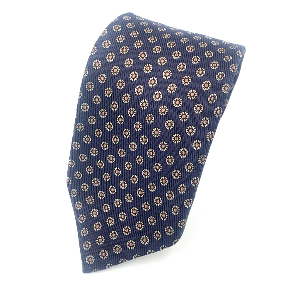 Robert Talbott Best of Class Men's 100% Silk Necktie Navy‎ Blue Geometric 57.5"L